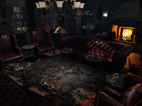 Winterbourne Mansion - Victorian Chambers and Hallways 3D-Modell