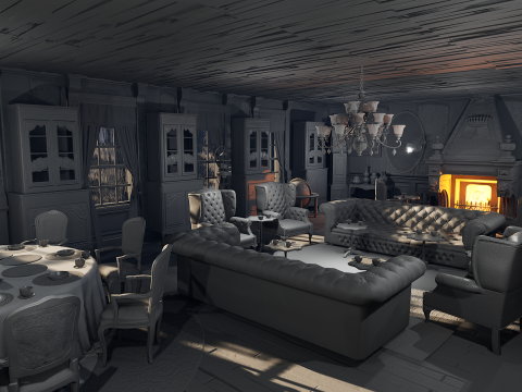 Winterbourne Mansion - Victorian Chambers and Hallways 3D-Modell