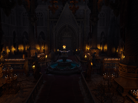 Sanctum of Eternal Flame Dark Ritual Temple Environment 3D Model