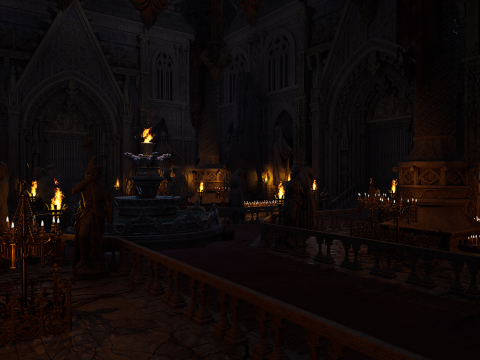 Sanctum of Eternal Flame Dark Ritual Temple Environment 3D Model
