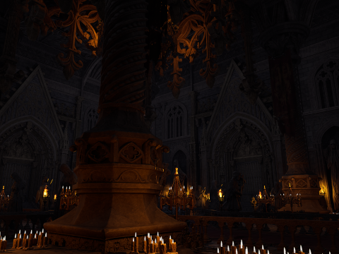 Sanctum of Eternal Flame Dark Ritual Temple Environment 3D Model