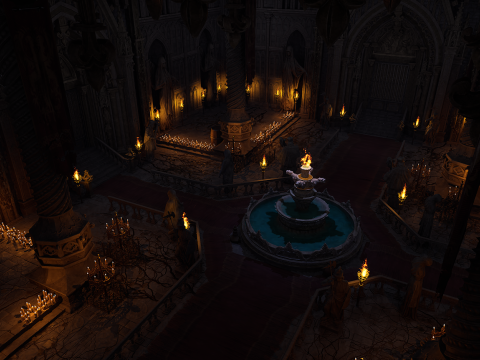 Sanctum of Eternal Flame Dark Ritual Temple Environment 3D Model