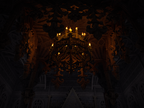 Sanctum of Eternal Flame Dark Ritual Temple Environment 3D Model