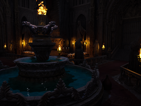 Sanctum of Eternal Flame Dark Ritual Temple Environment 3D Model