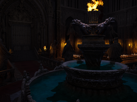 Sanctum of Eternal Flame Dark Ritual Temple Environment 3D Model