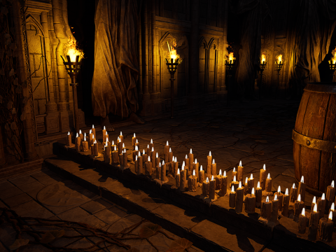 Sanctum of Eternal Flame Dark Ritual Temple Environment 3D Model