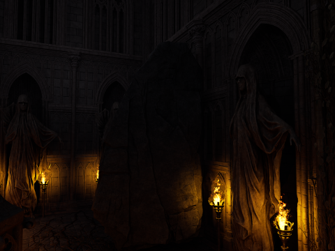 Sanctum of Eternal Flame Dark Ritual Temple Environment 3D Model