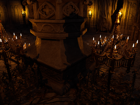 Sanctum of Eternal Flame Dark Ritual Temple Environment 3D Model