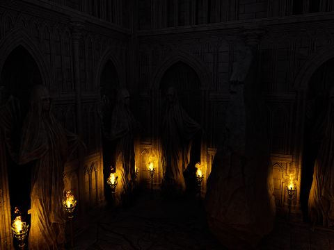 Sanctum of Eternal Flame Dark Ritual Temple Environment 3D Model