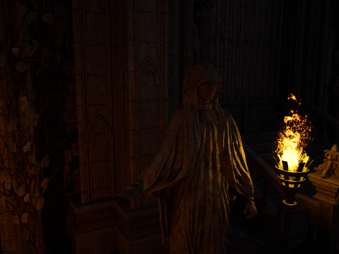 Sanctum of Eternal Flame Dark Ritual Temple Environment 3D Model