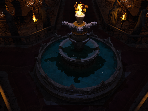 Sanctum of Eternal Flame Dark Ritual Temple Environment 3D Model