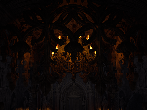 Sanctum of Eternal Flame Dark Ritual Temple Environment 3D Model