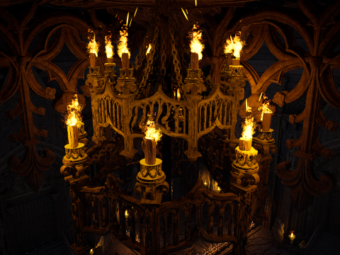 Sanctum of Eternal Flame Dark Ritual Temple Environment 3D Model