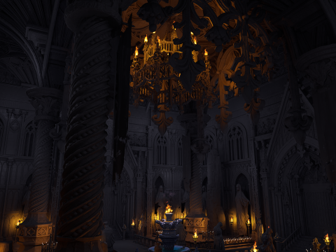 Sanctum of Eternal Flame Dark Ritual Temple Environment 3D Model