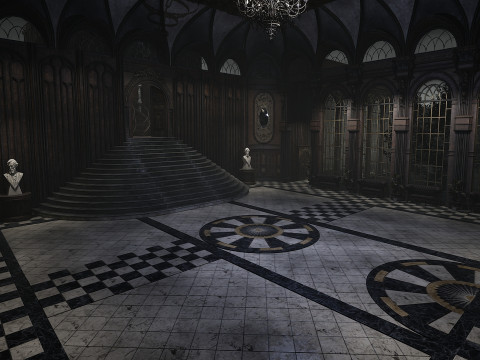 The Magnificent Valehall Mansion Grand Gothic Interior Environment Modello 3D