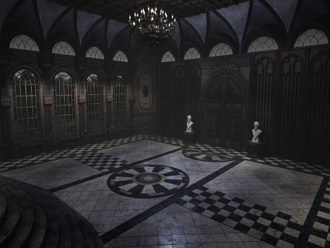 The Magnificent Valehall Mansion Grand Gothic Interior Environment 3D Модель