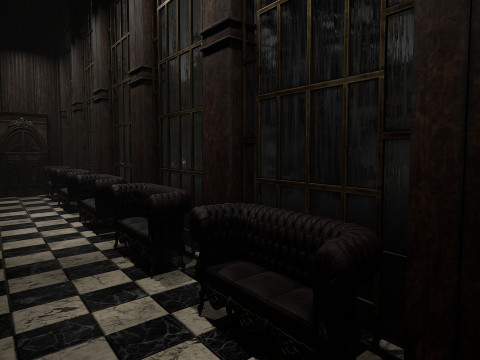 The Magnificent Valehall Mansion Grand Gothic Interior Environment 3D Модель