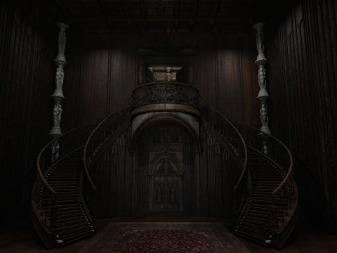 The Magnificent Valehall Mansion Grand Gothic Interior Environment 3D Модель
