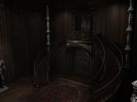 The Magnificent Valehall Mansion Grand Gothic Interior Environment 3D Модель