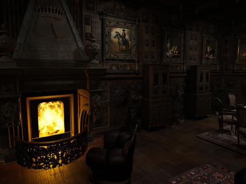 The Magnificent Valehall Mansion Grand Gothic Interior Environment 3D Модель