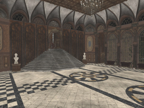 The Magnificent Valehall Mansion Grand Gothic Interior Environment 3D Модель