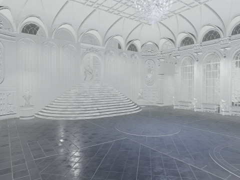 The Magnificent Valehall Mansion Grand Gothic Interior Environment 3D Модель