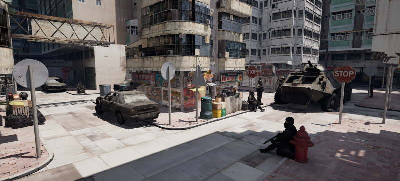 Dystopian Collapsed City Military Red Zone 3Dモデル .c4d .max .obj .3ds .fbx .stl .blend