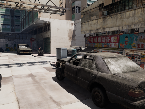 Dystopian Collapsed City Military Red Zone 3Dモデル