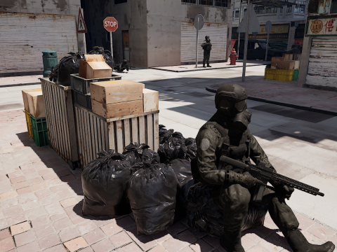 Dystopian Collapsed City Military Red Zone 3Dモデル