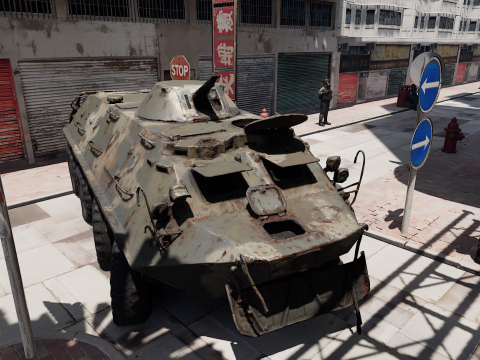 Dystopian Collapsed City Military Red Zone 3Dモデル