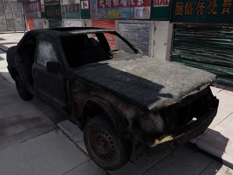 Dystopian Collapsed City Military Red Zone 3Dモデル
