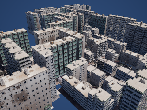 Dystopian Collapsed City Military Red Zone 3Dモデル