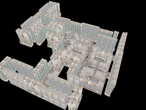 Dystopian Collapsed City Military Red Zone 3Dモデル