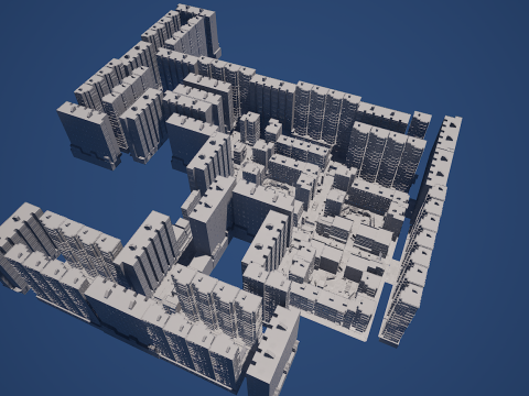 Dystopian Collapsed City Military Red Zone 3Dモデル