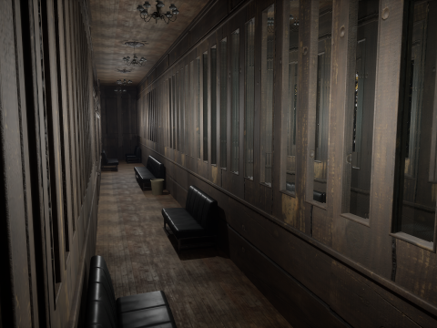 The Old Courtroom Detailed Justice Hall Interior Environment 3D Model