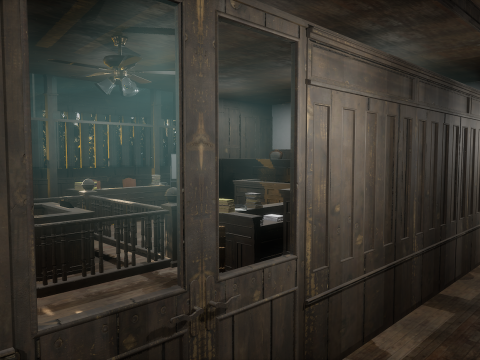 The Old Courtroom Detailed Justice Hall Interior Environment 3D Model