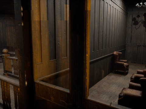 The Old Courtroom Detailed Justice Hall Interior Environment 3D Model