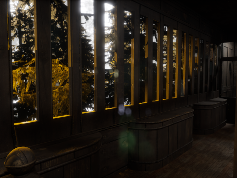 The Old Courtroom Detailed Justice Hall Interior Environment 3D Model