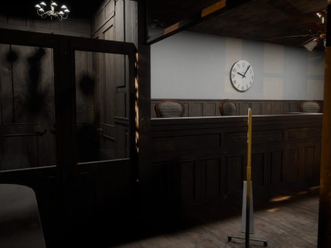 The Old Courtroom Detailed Justice Hall Interior Environment 3D Model