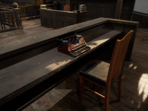 The Old Courtroom Detailed Justice Hall Interior Environment 3D Model