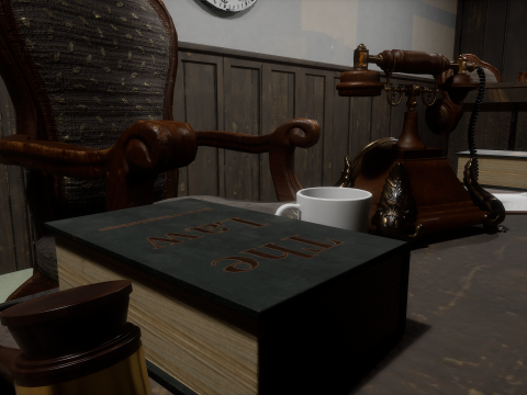 The Old Courtroom Detailed Justice Hall Interior Environment 3D Model
