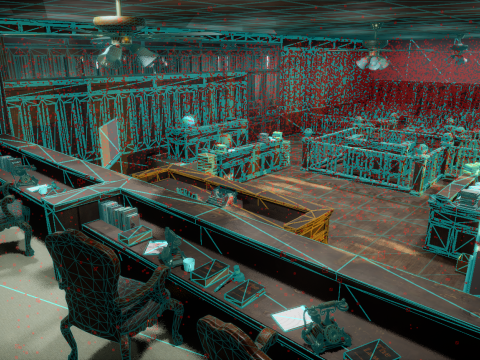 The Old Courtroom Detailed Justice Hall Interior Environment 3D Model