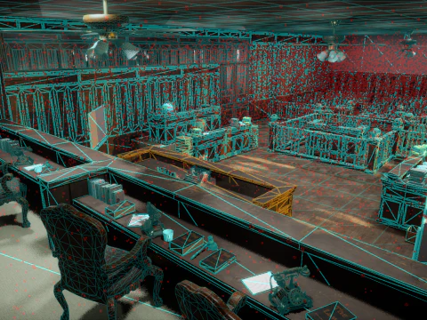The Old Courtroom Detailed Justice Hall Interior Environment 3D Model
