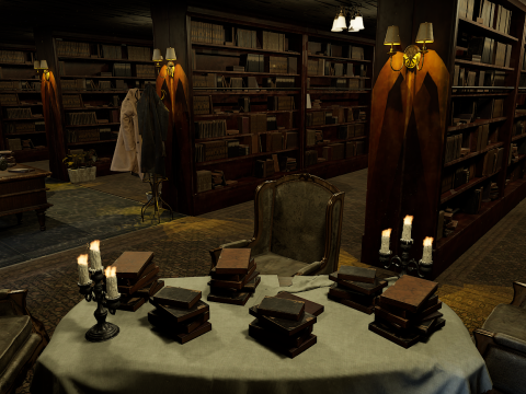 The Archivists Chamber An Old Vintage Office Environment 3D Model