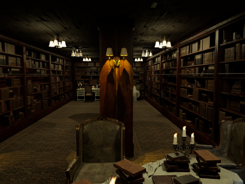 The Archivists Chamber An Old Vintage Office Environment 3D Model