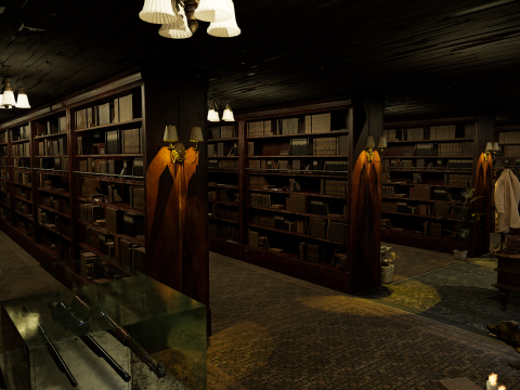 The Archivists Chamber An Old Vintage Office Environment 3D Model