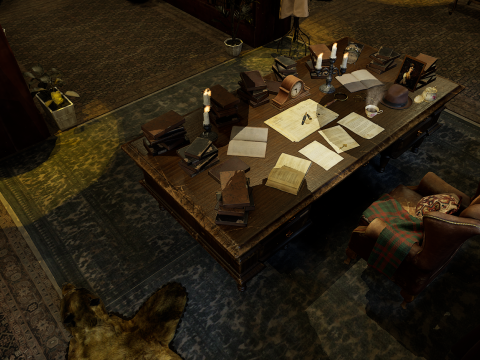 The Archivists Chamber An Old Vintage Office Environment 3D Model