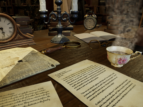 The Archivists Chamber An Old Vintage Office Environment 3D Model