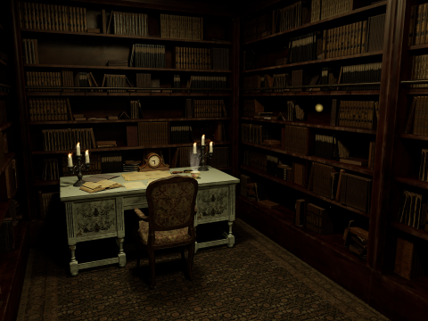 The Archivists Chamber An Old Vintage Office Environment 3D Model