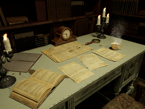 The Archivists Chamber An Old Vintage Office Environment 3D Model